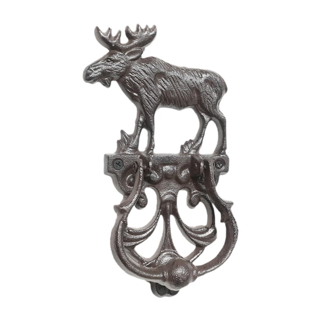 MERIGLARE Elk Door Knocker Creative Decorative Home Decor Practical Front Door Knocker