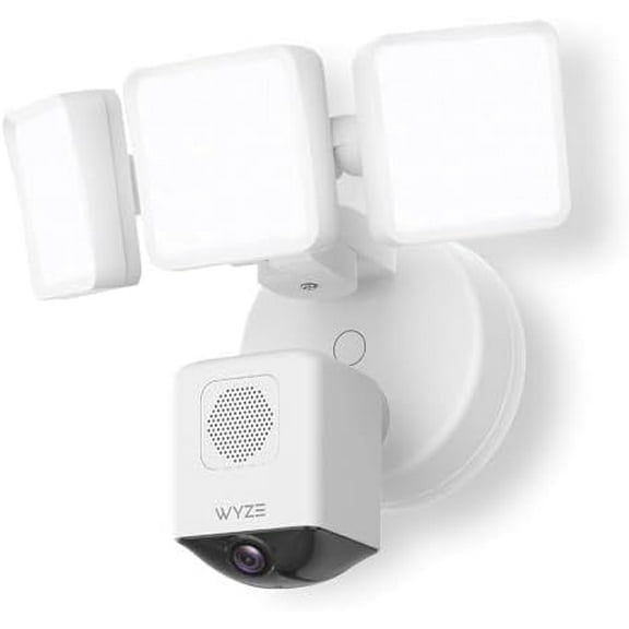 Wyze - Floodlight Camera Pro, 3000 Lumen LEDs, 180° Wide View, 2k HD Outdoor Wi-Fi Floodlight Home Security Camera - White