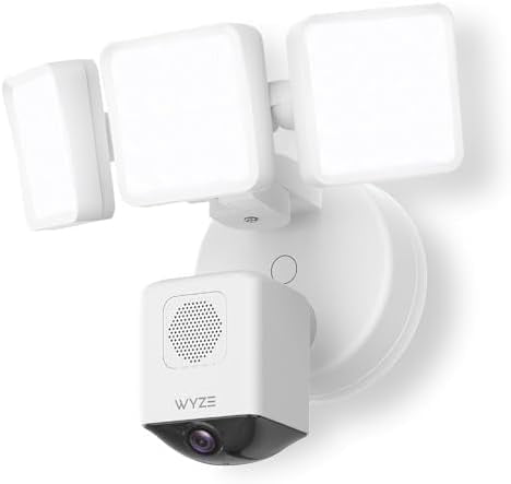 Wyze - Floodlight Camera Pro, 3000 Lumen LEDs, 180° Wide View, 2k HD Outdoor Wi-Fi Floodlight Home Security Camera - White