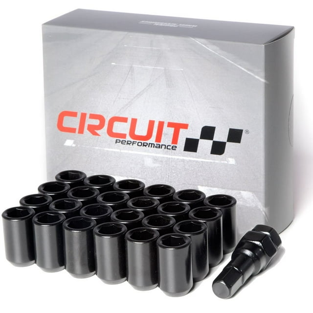 Circuit Performance Tuner Clé Crampons Gland Noir 12x1.5 Acier Forgé (24 Pcs + Outil)