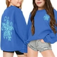 thumbnail image 3 of MIASHUI Chandail à Manches Longues pour Filles, Imprimé Décontracté, Bleu, 4-5 Ans, 3 of 7