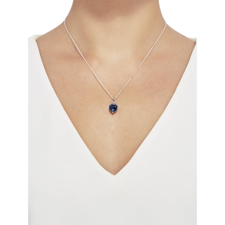 White sapphire shop heart necklace