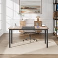 thumbnail image 4 of 63 Inch Modern Computer Desk - Sturdy Black Metal Frame, Large Writing Workstation for Home Office, Study, or Gaming, Multipurpose Dining Table, Black + Classic Color, Width 80cm, 4 of 8