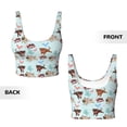 thumbnail image 5 of Xecao Cute Pug Dogs for Sports Bra with Removable Pads, Crop Tank Top Design, Women's Longline Sports Bra - Non-Wired - Large, 5 of 9