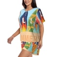 thumbnail image 2 of Rateoe Hello Summer3 Pattern Women's Short-Sleeved Pajama Set - 2 Piece Soft and Lightweight Sleepwear Set-Small, 2 of 7