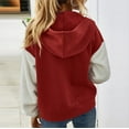 thumbnail image 4 of LYXSSBYX Womens Long Sleeve Dress Hot Sale Clearance Women's Contrast Patchwork Hooded Long Sleeve Casual Jacket, 4 of 9
