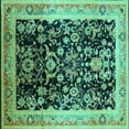thumbnail image 1 of Ahgly Company Indoor Square Oriental Turquoise Blue Industrial Area Rugs, 3' Square, 1 of 4