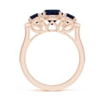 thumbnail image 2 of ANGARA Natural Aeon 1.6 ct Blue Sapphire 3 Stone Engagement Ring in 14K Rose Gold for Women (Size-7mm) | September Birthstone, Anniversary, Jewelry Gift for Women | Natural Sapphire Ring, 2 of 10