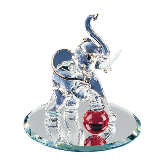 Glass Baron Elephant with Ball Figurine