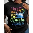thumbnail image 1 of Camiseta con estampado gráfico de viaje en crucero, manga corta, cuello redondo, informal, para verano y primavera, ropa de mujer, camiseta deportiva de ocio., 1 of 5