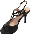 thumbnail image 4 of Bonnibel Belinda-2 Women's Rhinestone Glitter Peep Toe Sling Back Stiletto Sandals Pumps BLACK 8, 4 of 5