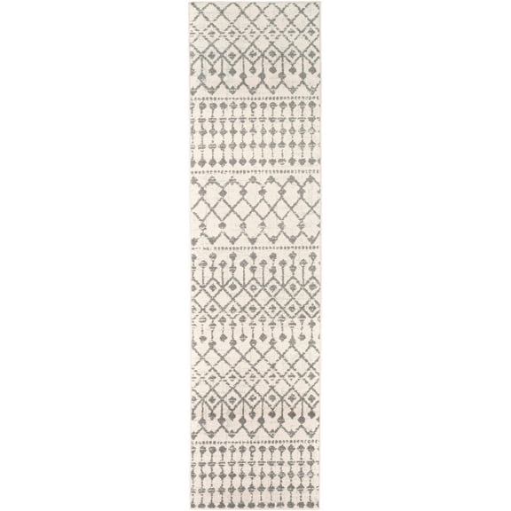 Hauteloom Vicksburg Hallway, Kitchen Runner Rug - Global - Gray, Beige - 2'7" x 12'