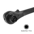 thumbnail image 4 of Uxcell 17x19mm Hexagon Scaffold Ratchet Spanner Ratcheting Socket Wrench (Black), 4 of 5