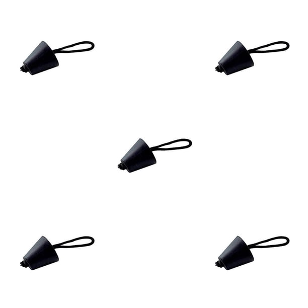 Sidaley Tapón de drenaje de cubierta de silicona Tapón de drenaje desmontable portátil Botes de pesca al aire libre Accesorios de herramientas de Negro 5piezas Sidaley CBP188408
