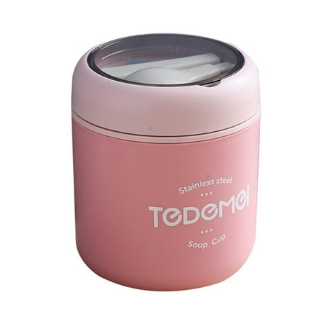 

SSBSM 530ml Soup Flask with Spoon Insulated Stainless Steel Mini Vacuum Hot Liquid Cup for Home