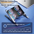 thumbnail image 4 of Enfriador para Laptop Base de Refrigeración para Ordenador Portatil, Soporte de Laptop con 4 Ventiladores Luces LED para Laptop 12-17, 4 of 7