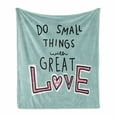 thumbnail image 1 of Inspiration Soft Flannel Fleece Throw Blanket, Do Things with Love Typography and Heart, Cozy Plush for Indoor and Outdoor Use, 50" x 60", Baby Pink Teal, by Ambesonne, 1 of 5