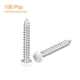 thumbnail image 3 of ST3x20mm White Screws Self Tapping Screws, 100 Pack Pan Head Phillips Wood Screws for Woodworking, 3 of 5