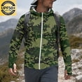 thumbnail image 5 of Havenx Mens Uv Protection Fishing Jackets Camo Long Sleeve Full Zip Jacket Thumbhole Hooded Hoodie Jacket Fishing Casual Summer Lightweight Hiking Blouse,Green S, 5 of 7