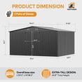 thumbnail image 2 of EasyHawk 14 ft x 12 ft Heavy-Duty Steel Metal Outdoor Storage Shed with Lockable Doors, Garden Shed for Backyard, 2 of 9