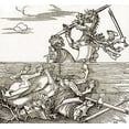 thumbnail image 2 of Durer, Albrecht 21x20 Gold Ornate Wood Framed with Double Matting Museum Art Print Titled - The Foreign Tournament, 2 of 4