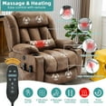 thumbnail image 3 of MEETWARM Oversized Dual Motor Power Lift Recliner-Lay-Flat Electric Recliner for Big Elderly, with Heat, Massage, Extended Footrest, Lumbar Pillow & USB/Type-C Ports(Brown), 3 of 7