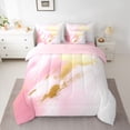thumbnail image 2 of Castle Fairy Gradient Oil Painting Bedding Comforter Set 7pcs for Children Teens Adults,Abstract Ombre Watercolor Queen Bedding Sets Super Cozy,Gold Metallic Queen Sheet Sets,Luxury Bedroom Decor, 2 of 8