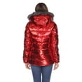 thumbnail image 6 of White Mark Women's Plus Size Metallic Hooded Puffer Coat, 6 of 12