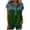 *Green, variant on Women's Denim-Look Patchwork Raglan T-Shirt,Short Sleeve Breathable Tops,Ladies Lightweight Summer Going Out Blouse,Khaki,S-5XL