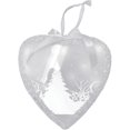thumbnail image 2 of Northlight 8" Pre-Lit LED Sparkle Wintery Woods Scene Heart Christmas Ornament - White, 2 of 2