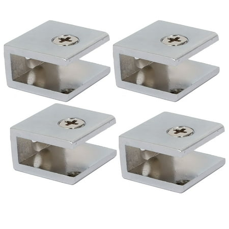 

8-10mm Thickness Adjustable Glass Shelf Rectangle Clip Clamps Support 4 Pcs