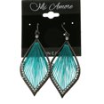 thumbnail image 2 of Mi Amore Floral Design Post-Earrings Silver-Tone/Green, 2 of 4