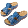thumbnail image 1 of Zapatos de plataforma de moda para mujer, sandalias de cuña vintage de suela gruesa para interiores y exteriores, 1 of 7