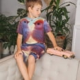 thumbnail image 4 of Fotbe Heart Sky Bird Couple Pijama Estampada de 2 Piezas para Niños – Ropa de Dormir de Manga Corta Cómoda para Niños y Niñas, Camiseta y Shorts de Algodón-Large, 4 of 6