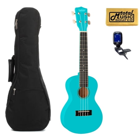 Oscar Schmidt OU1CBL Concert Ukulele, Light Blue, Basswood, Bag Pack