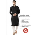 thumbnail image 1 of DWEEP SARA Black Premium Rayon Resham dhaga Sequence Mens Kurta , XS, 1 of 6