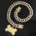 thumbnail image 3 of Cadena Para Perro Hillban, Collar De Diamantes Dorados Con E, 3 of 7