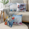 thumbnail image 3 of Fundas de almohada navideñas para el día de la nieve, adornos de bolas de árbol, corona de Adviento para sofá, decoración del hogar, 40/45/50cm, 3 of 4