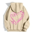 thumbnail image 6 of Womens Breast Cancer Hooded Sweatshirts Pink Ribbon Printed Long Sleeve Full Zip Up Jackets Crew Neck Basic Fall Trendy Winter Hoodies with Pocket, 6 of 6