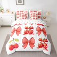 thumbnail image 2 of Erosebridal Cartoon Bowknot Bedding Full Size, Cherry Fruit Bed in a Bag Full size, Teens Teenager Reversible Bed Set, Breathable Room Decor, 7 Pieces, 2 of 6
