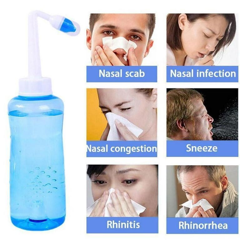 500ML Nasal Flush Kit Neti Pot Sinus Rinse Nose Wash-Bottle Irrigator  Saline