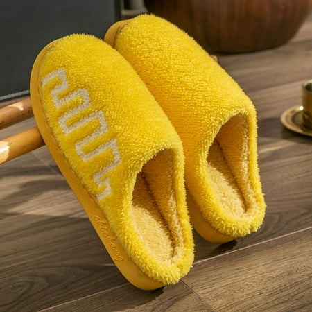 

Slippers Winter Couples Ladies Warm Home Baotou Plush Soft Bottom Comfortable Solid Color Flat Cotton Slippers