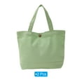 thumbnail image 3 of Unique Bargains Sac Fourre-Tout en Toile avec Poignée Sac à Main Réutilisable Sacs de Magasinage Vert Pâle Lot de 2, 3 of 5