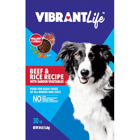 Vibrant Life Dry Dog Food, Beef & Rice Recipe with Garden Vegetables, 30