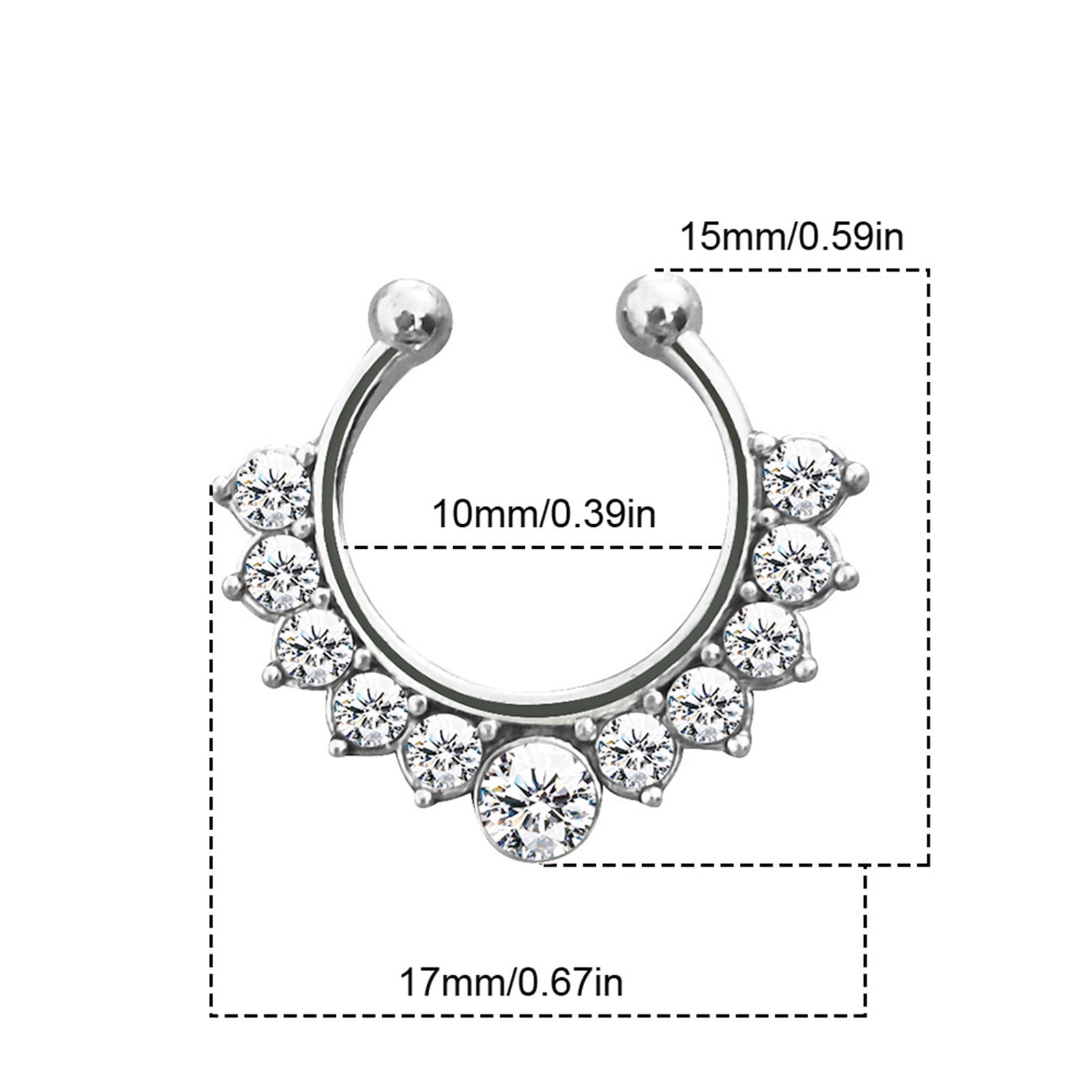 TULUDA Big Sale Nose Piercing Jewelry Fake Septum Nose Rings Hoop Stainless Steel Faux Lip Ear Nose Septum Ring Non Piercing Clip on Nose Hoop Rings Body Piercing Jewelry Black Walmart