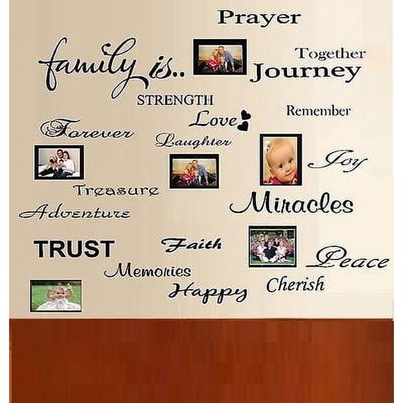 FAMILY IS.. Word Collage 20 words. ~ Wall or Window Decal
