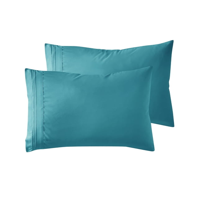 Nestl King Size Fundas de almohada 2 piezas - Funda de almohada suave - Funda de almohada ligera color verde azulado - Funda de almohada de microfibra tamaño King - 20 x 40 pulgadas - Cierre de sobre