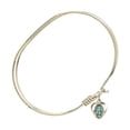 thumbnail image 2 of 7 inch Oval Eye Hook Bangle Bracelet w/ Miraculous Heart in Gold-Filled, 2 of 3