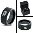 thumbnail image 4 of Tungsten Oklahoma Sooner State Bird Flying Band Ring 9mm Men Women Comfort Fit Black Flat Cut Brushed Polished, 4 of 4