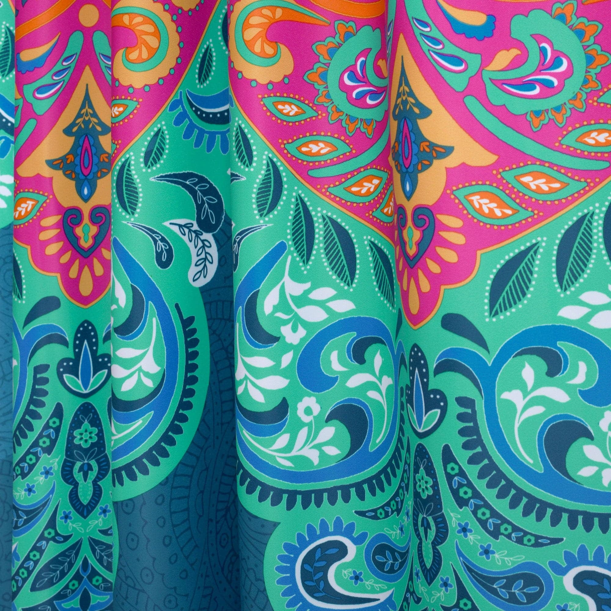 Lush Decor Boho Chic Room Darkening 84" x 52" + 2" Header Suzani Turquoise 3" Rod Pocket Pair Window Panel Curtain
